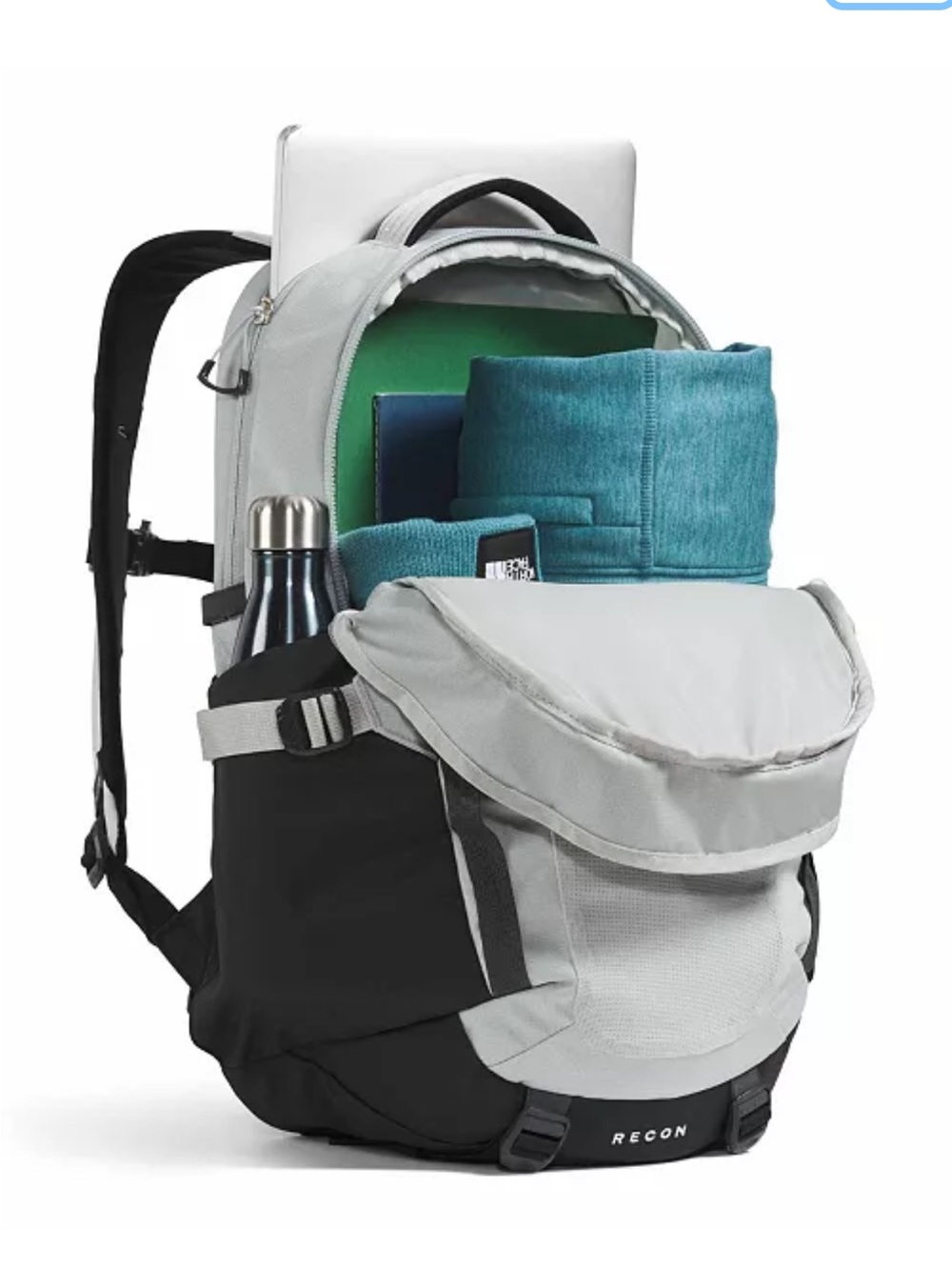 The North Face Surge Commuter Laptop Backpack - Light Gray and Black - Picture 5 of 16